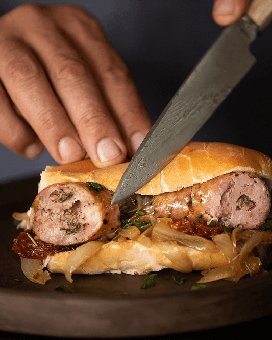 Choripan With Caramelized Onions